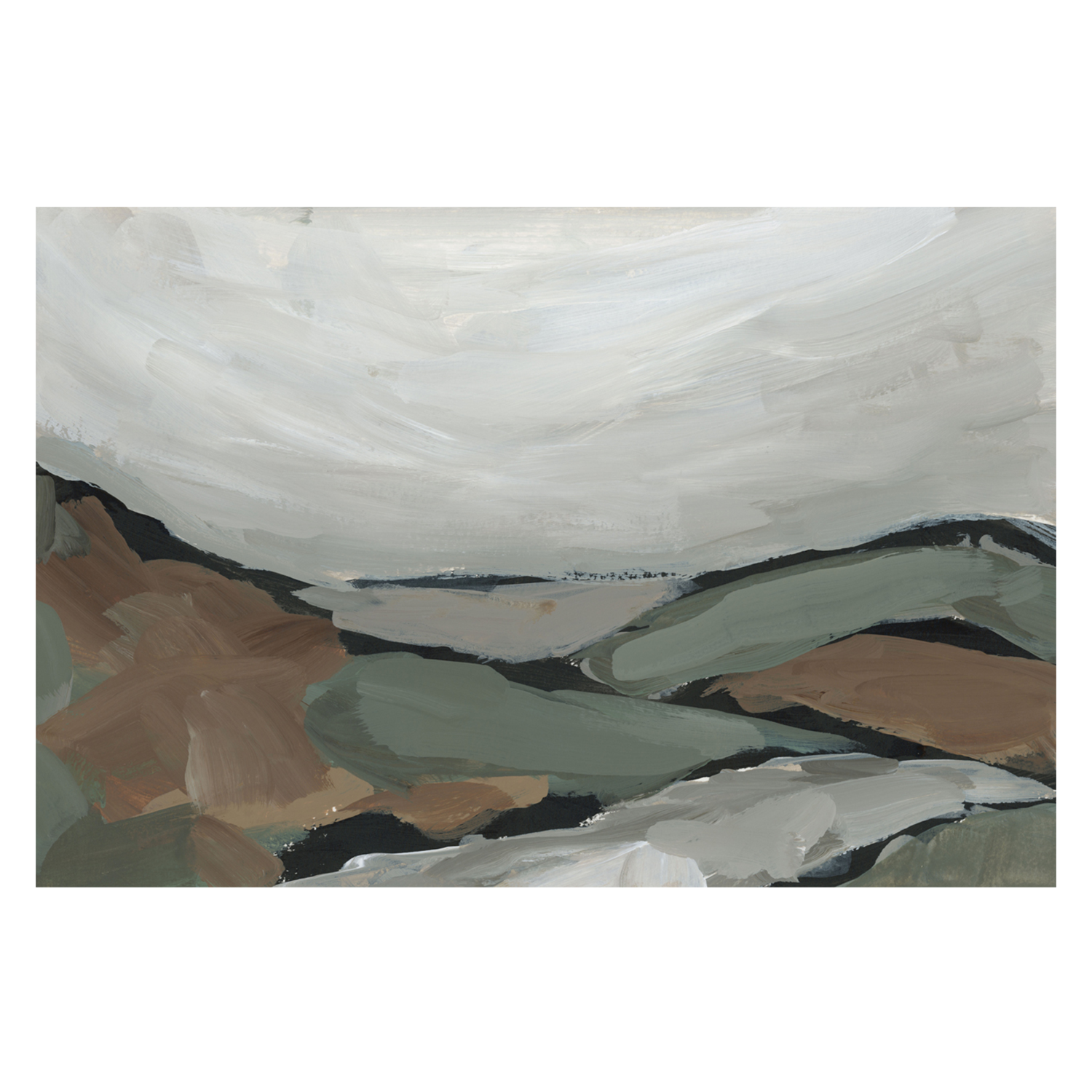 wall-art-print-canvas-poster-framed-Mossy Mountains, Style A , By Emily Wood-1