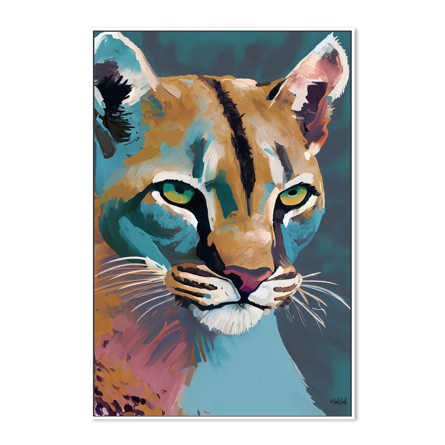 wall-art-print-canvas-poster-framed-Mountain Lion , By Inkheart Designs-5