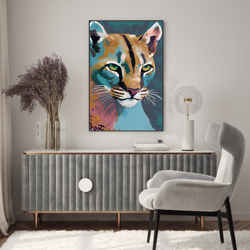 wall-art-print-canvas-poster-framed-Mountain Lion , By Inkheart Designs-7
