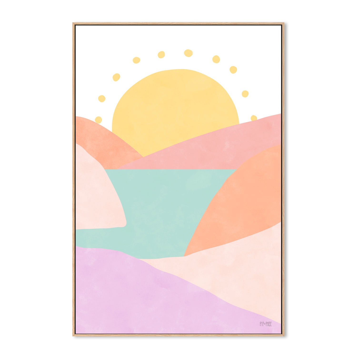 wall-art-print-canvas-poster-framed-Mountain Sunset Pastel , By Pip and Phee-4