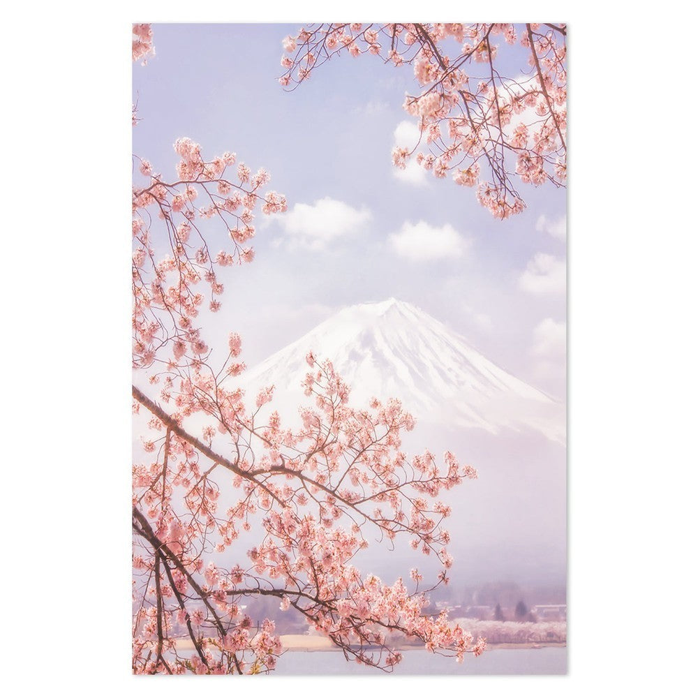 wall-art-print-canvas-poster-framed-Mt. Fuji In The Cherry Blossoms, By Makiko Samejima-by-Plus X Studio-Gioia Wall Art