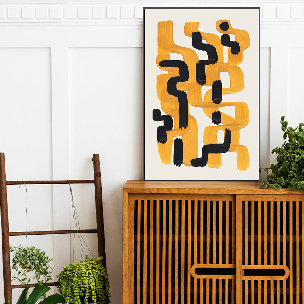 wall-art-print-canvas-poster-framed-Mustard Wiggle, Style A , By Ejaaz Haniff-GIOIA-WALL-ART