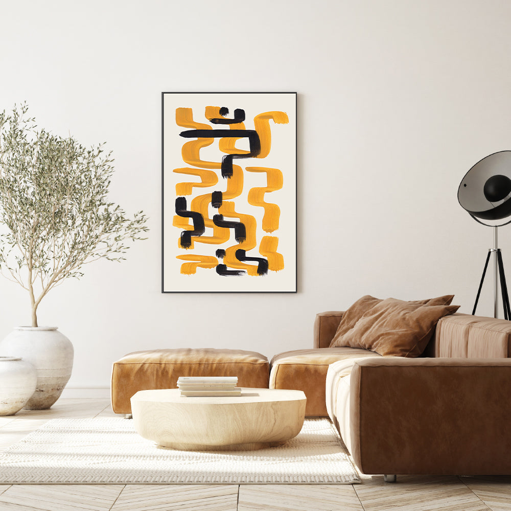 wall-art-print-canvas-poster-framed-Mustard Wiggle, Style B , By Ejaaz Haniff-GIOIA-WALL-ART