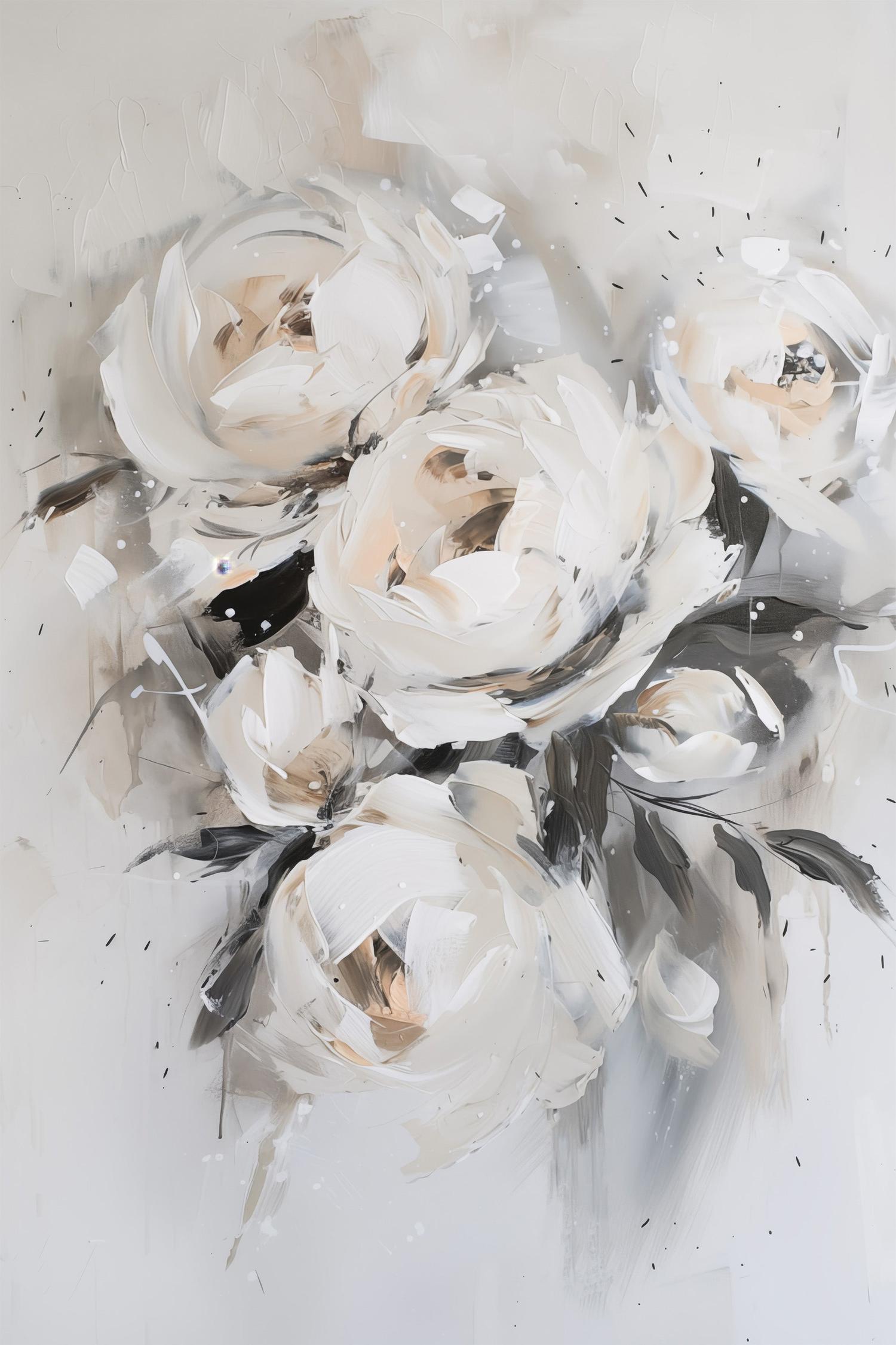 wall-art-print-canvas-poster-framed-Muted Roses , Style B-1