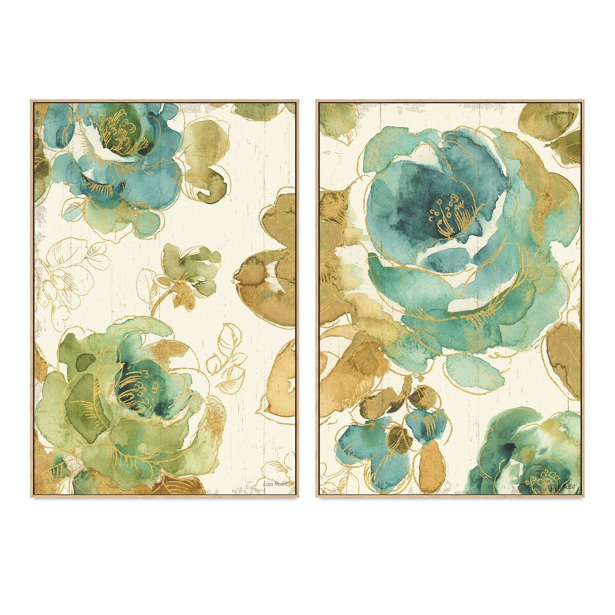 wall-art-print-canvas-poster-framed-My Greenhouse Roses, Style A & B, Set Of 2 , By Lisa Audit-GIOIA-WALL-ART