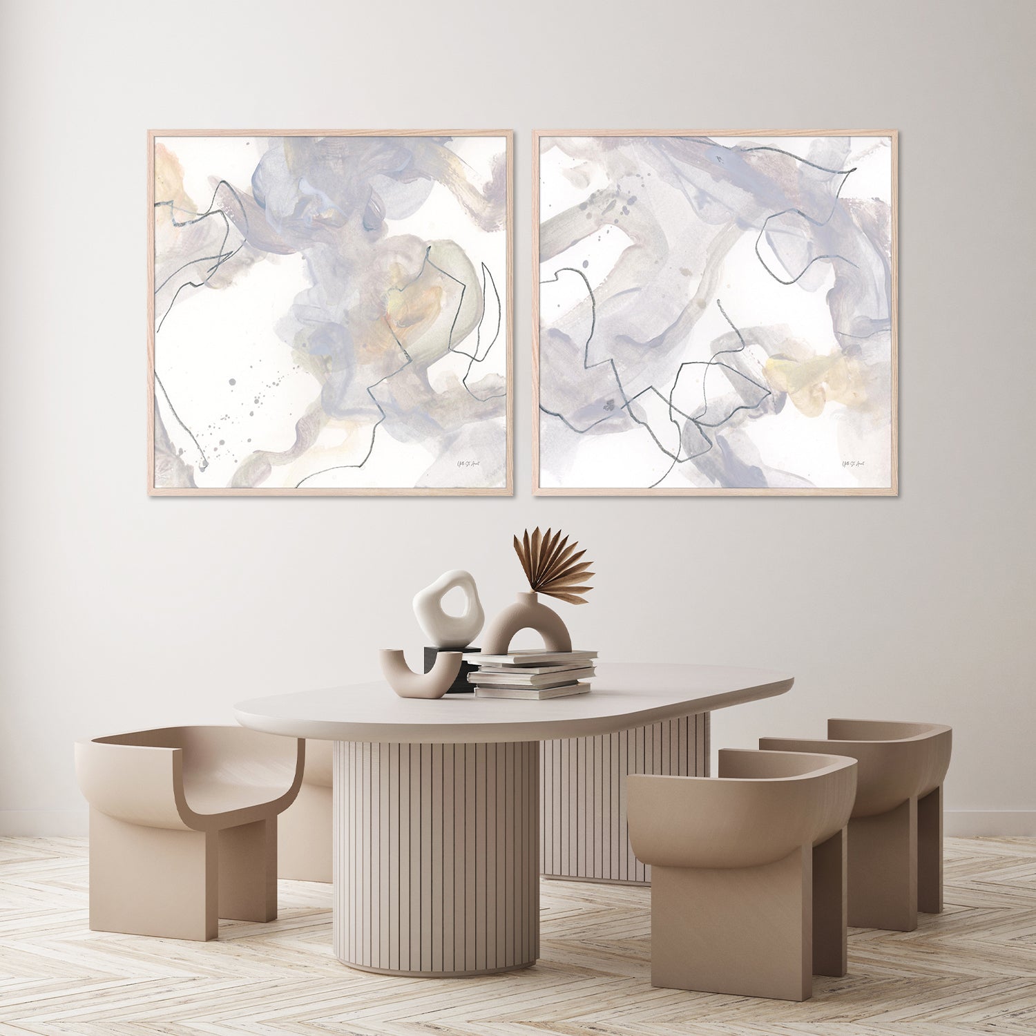 wall-art-print-canvas-poster-framed-Mystique, Style A & B, Set Of 2-8