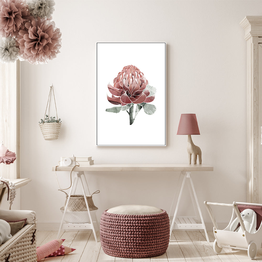 wall-art-print-canvas-poster-framed-Native Waratah-by-Dear Musketeer Studio-Gioia Wall Art