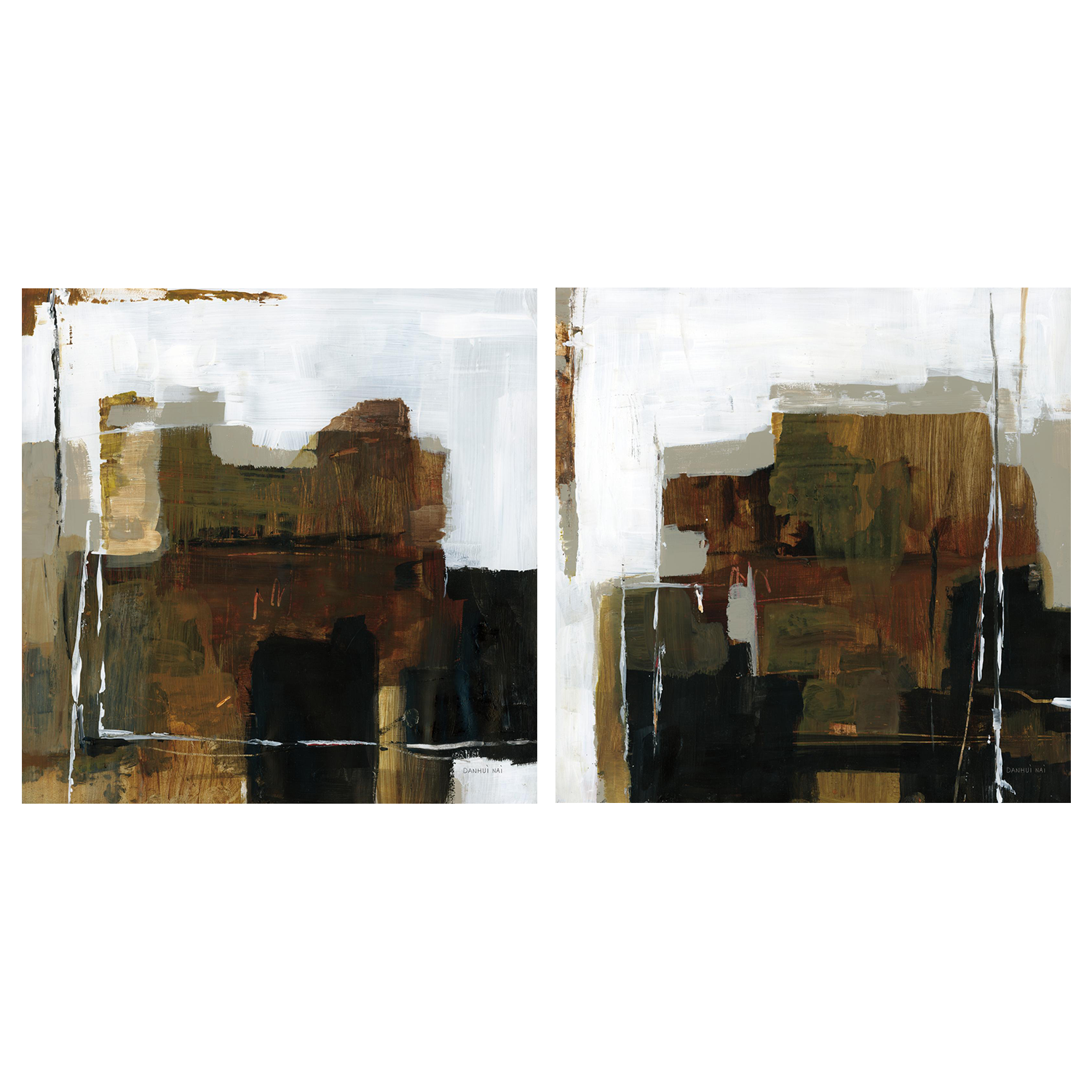 wall-art-print-canvas-poster-framed-Natural Abstract, Style A & B, Set Of 2-1