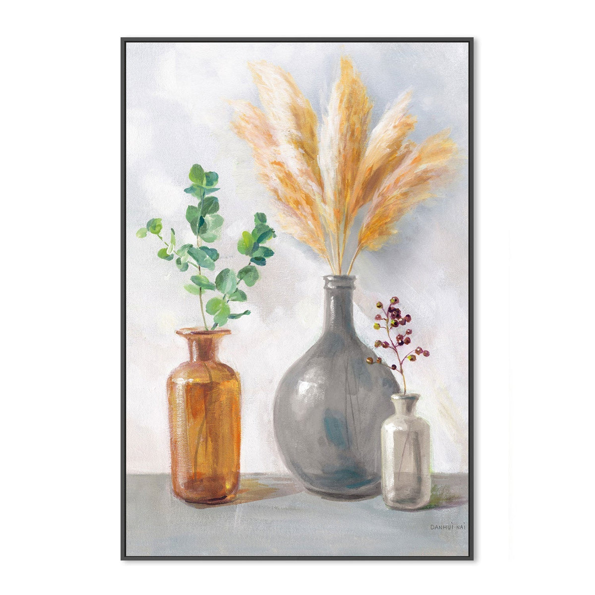 wall-art-print-canvas-poster-framed-Natural Riches Charcoal, Style B-by-Danhui Nai-Gioia Wall Art