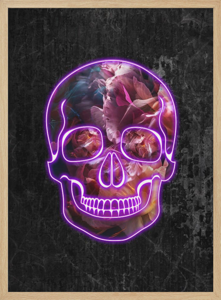 wall-art-print-canvas-poster-framed-Neon Halloween Skull , By Sarah Manovski-4
