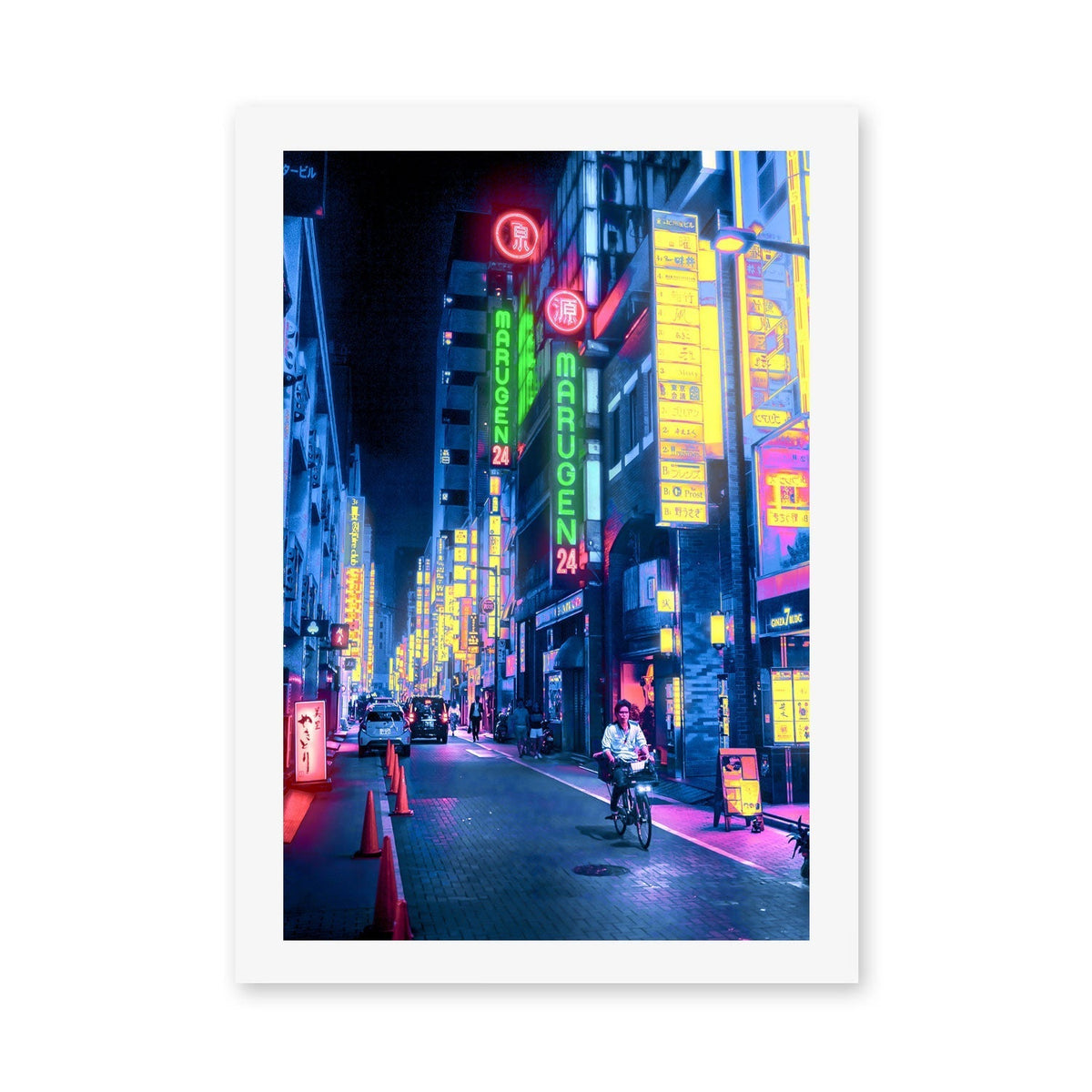 wall-art-print-canvas-poster-framed-Neon Street, By Petra Takkar-GIOIA-WALL-ART