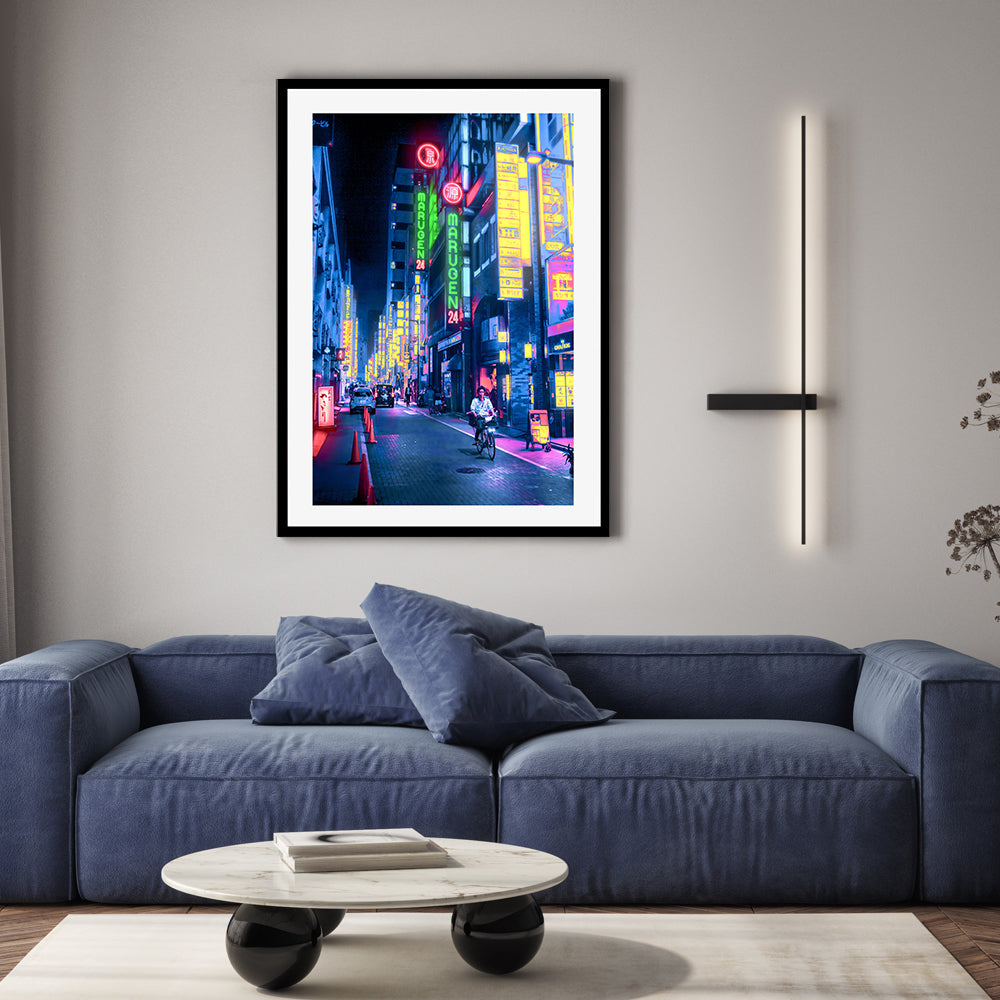 wall-art-print-canvas-poster-framed-Neon Street, By Petra Takkar-GIOIA-WALL-ART