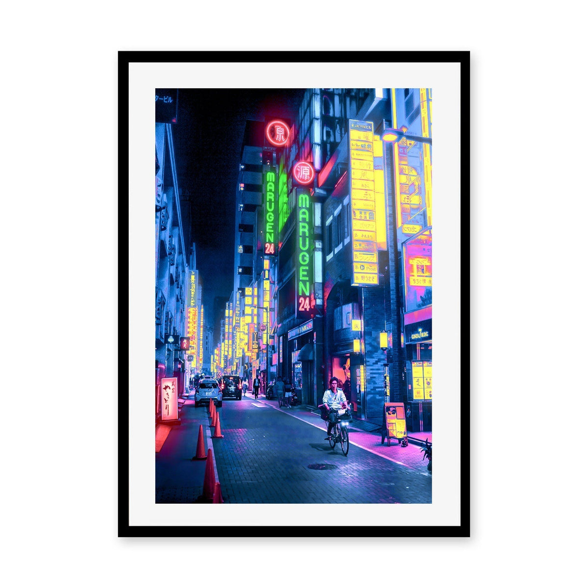 wall-art-print-canvas-poster-framed-Neon Street, By Petra Takkar-GIOIA-WALL-ART