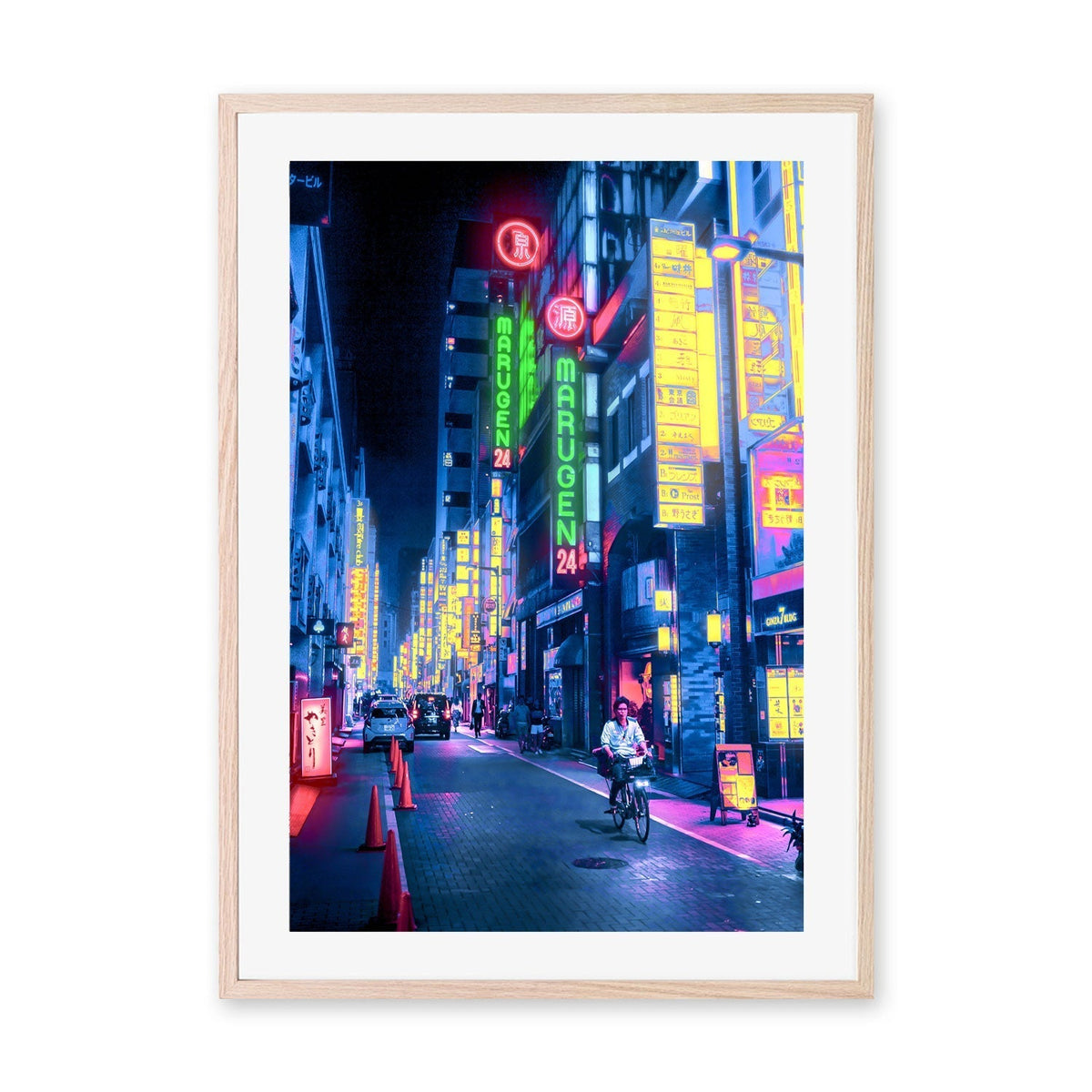 wall-art-print-canvas-poster-framed-Neon Street, By Petra Takkar-GIOIA-WALL-ART
