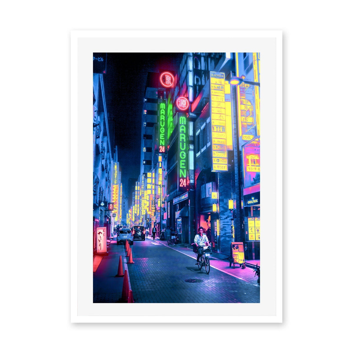 wall-art-print-canvas-poster-framed-Neon Street, By Petra Takkar-GIOIA-WALL-ART