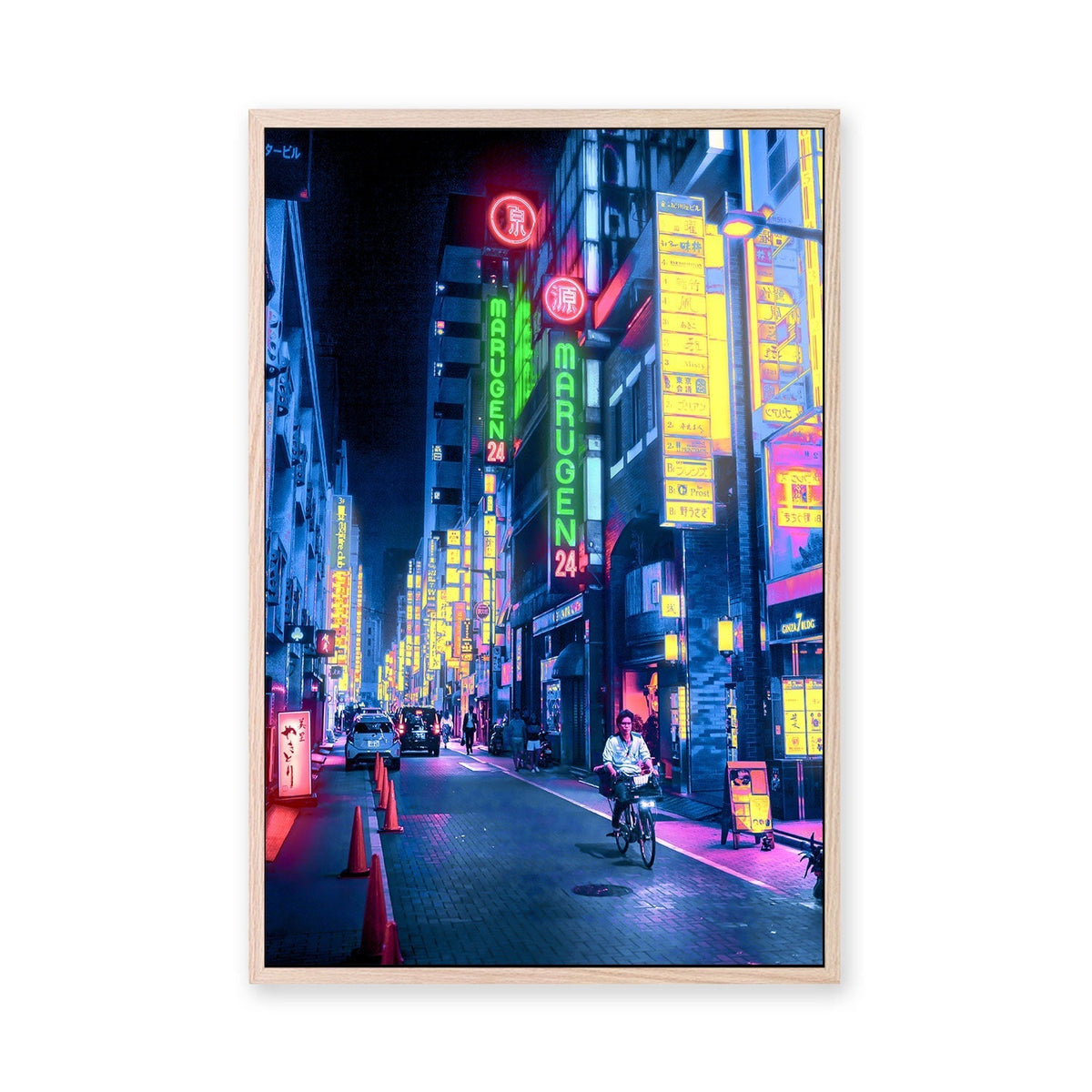 wall-art-print-canvas-poster-framed-Neon Street, By Petra Takkar-GIOIA-WALL-ART