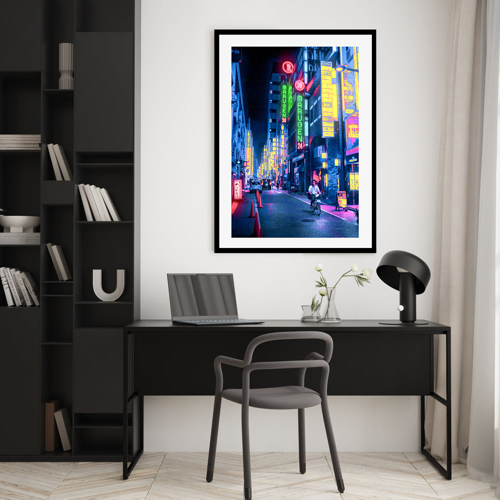 wall-art-print-canvas-poster-framed-Neon Street, By Petra Takkar-GIOIA-WALL-ART
