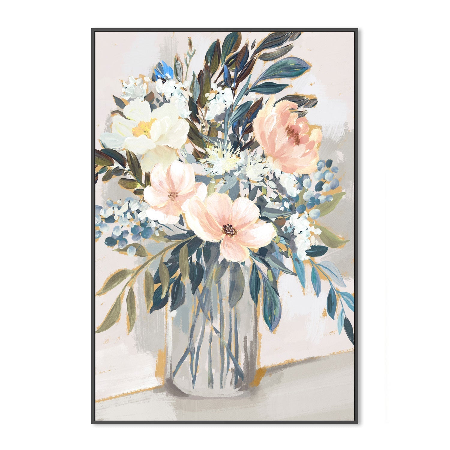 wall-art-print-canvas-poster-framed-Neutral Bouquet, Style A , By Nina Blue-3