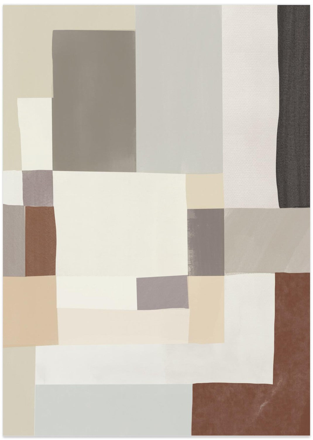 wall-art-print-canvas-poster-framed-Neutral color geometrical abstract 02 , By Little Dean-1