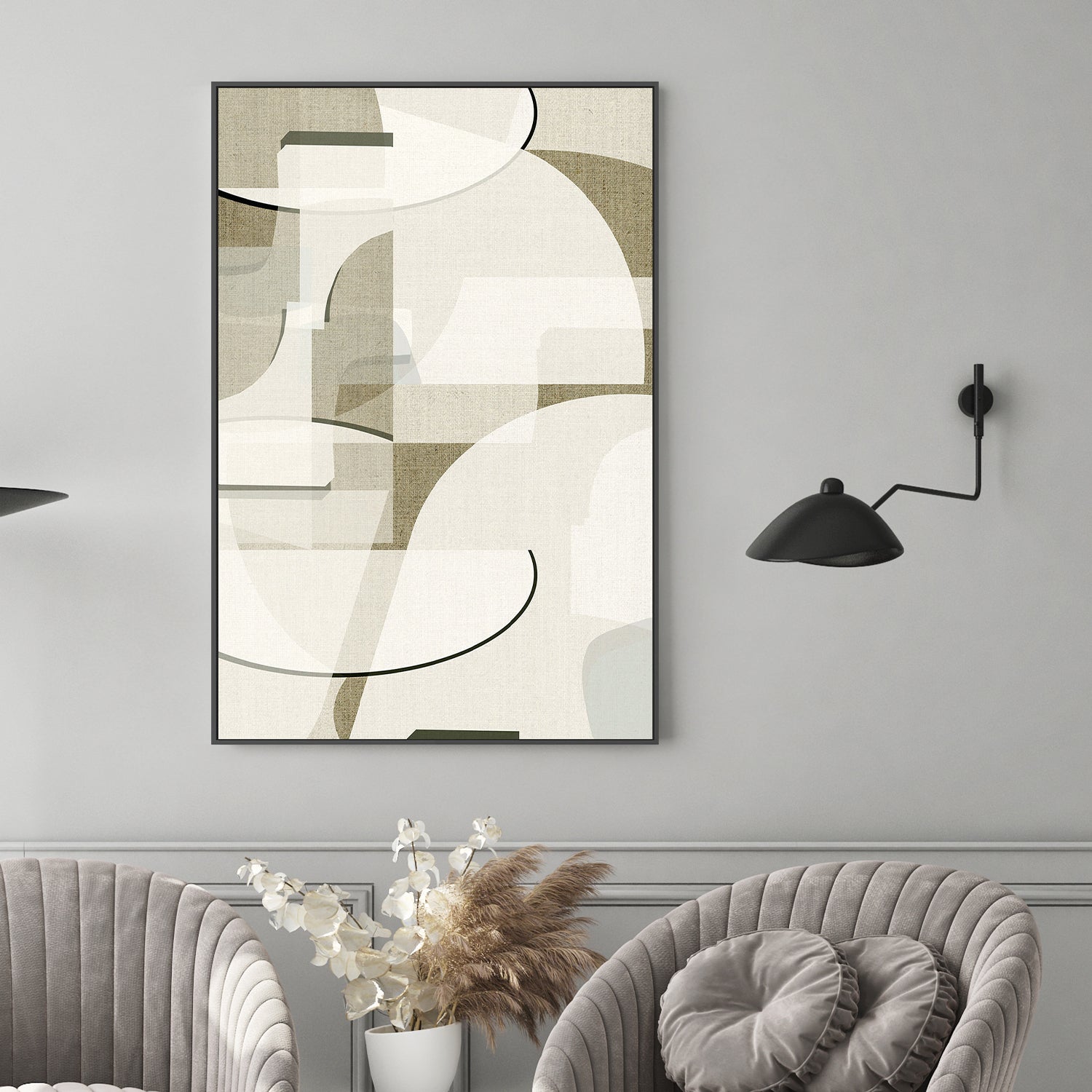 wall-art-print-canvas-poster-framed-Neutral Curves, Style A-2