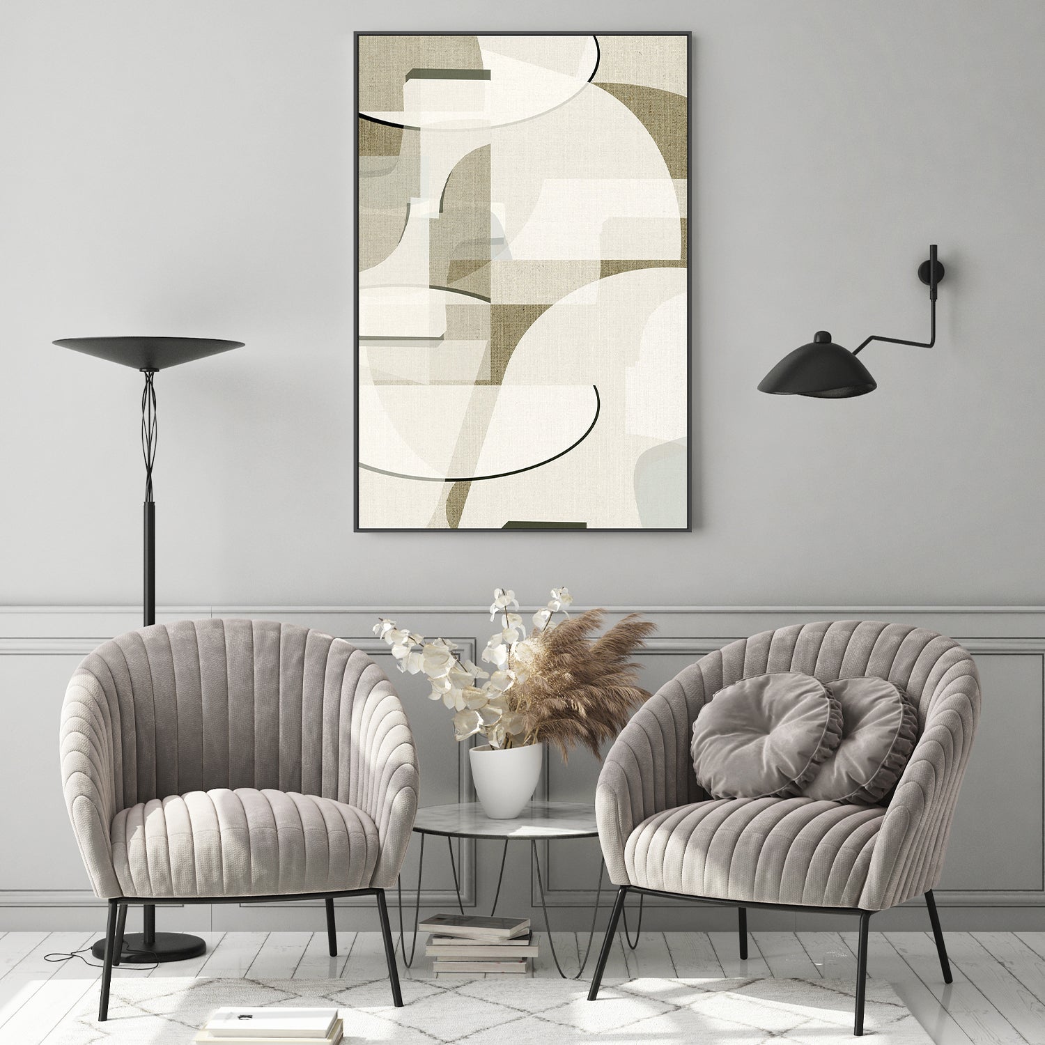 wall-art-print-canvas-poster-framed-Neutral Curves, Style A-7