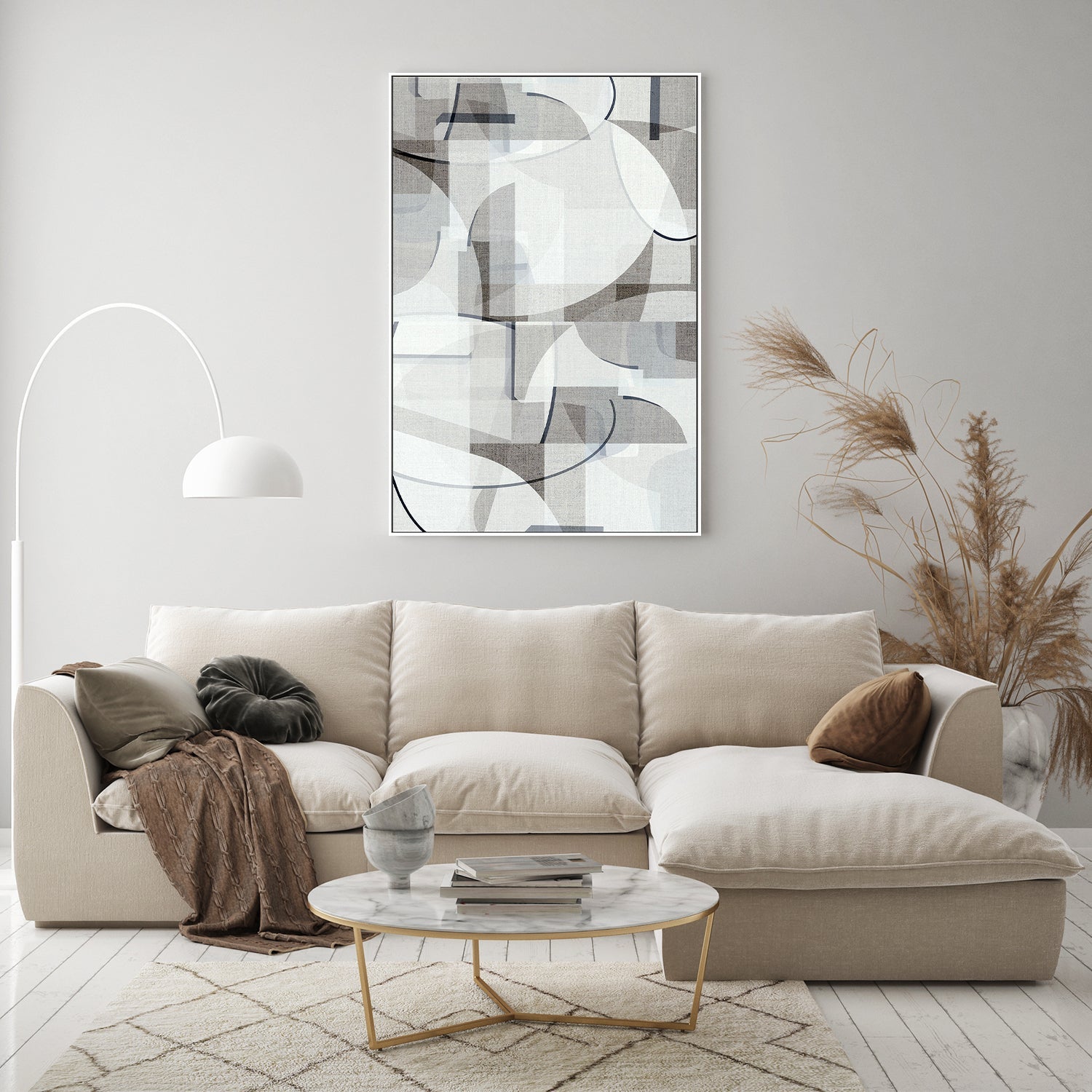 wall-art-print-canvas-poster-framed-Neutral Curves, Style D-7