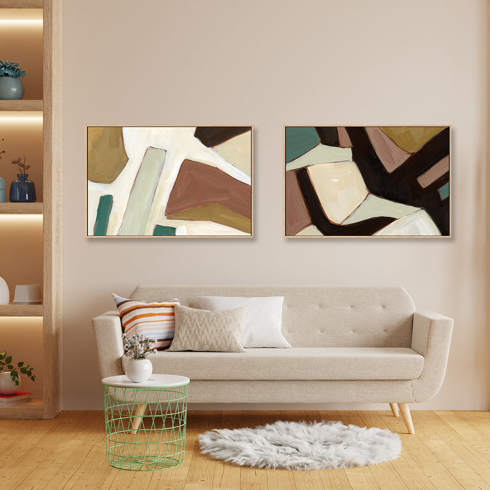 wall-art-print-canvas-poster-framed-Neutral Geometry, Style F & G, Set Of 2-by-Emily Wood-Gioia Wall Art