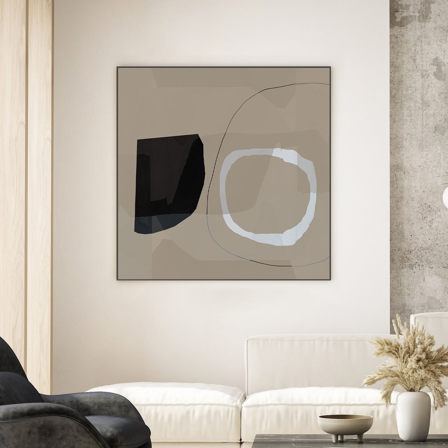 wall-art-print-canvas-poster-framed-Neutral Shapes Abstract, Style A-2