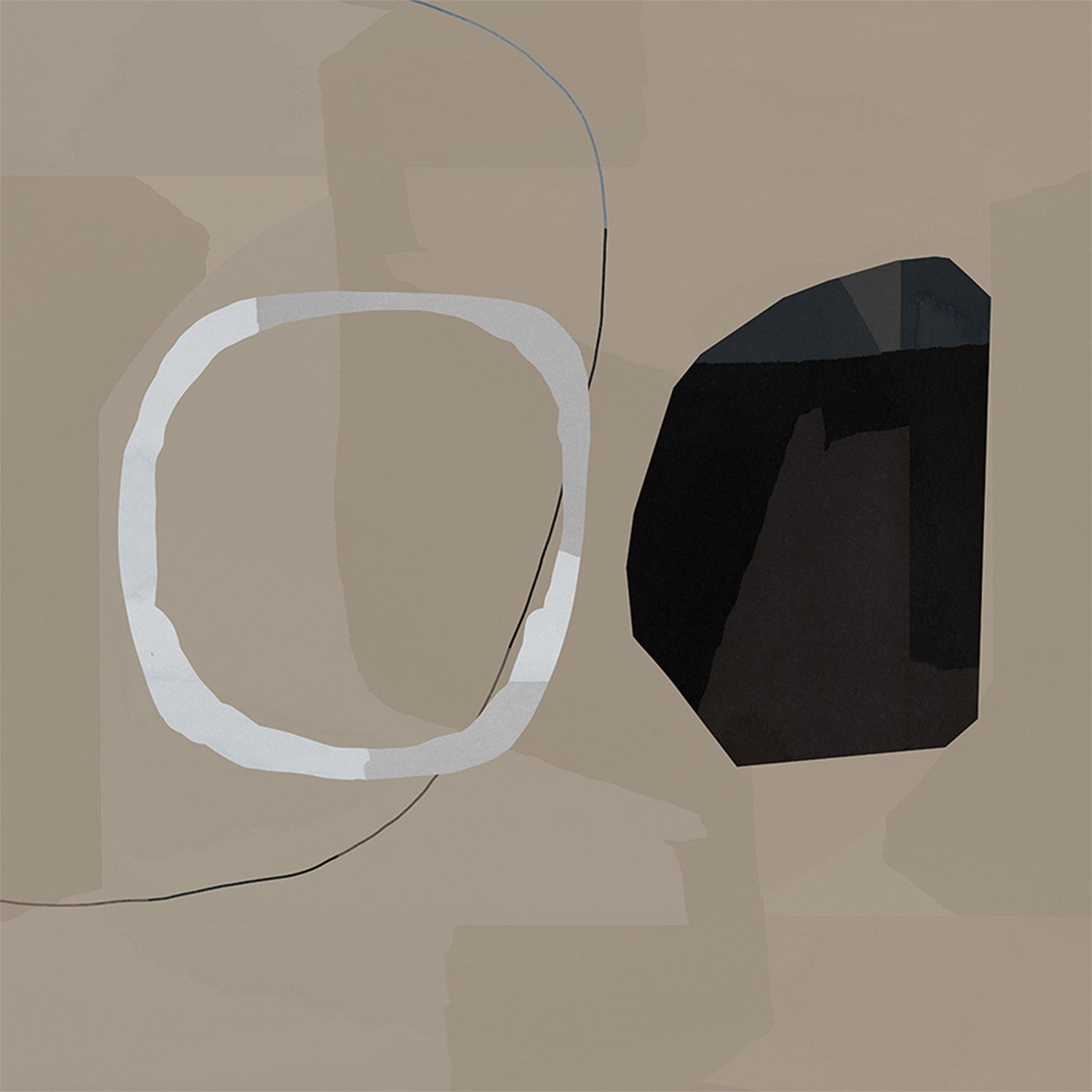 wall-art-print-canvas-poster-framed-Neutral Shapes Abstract, Style B-1