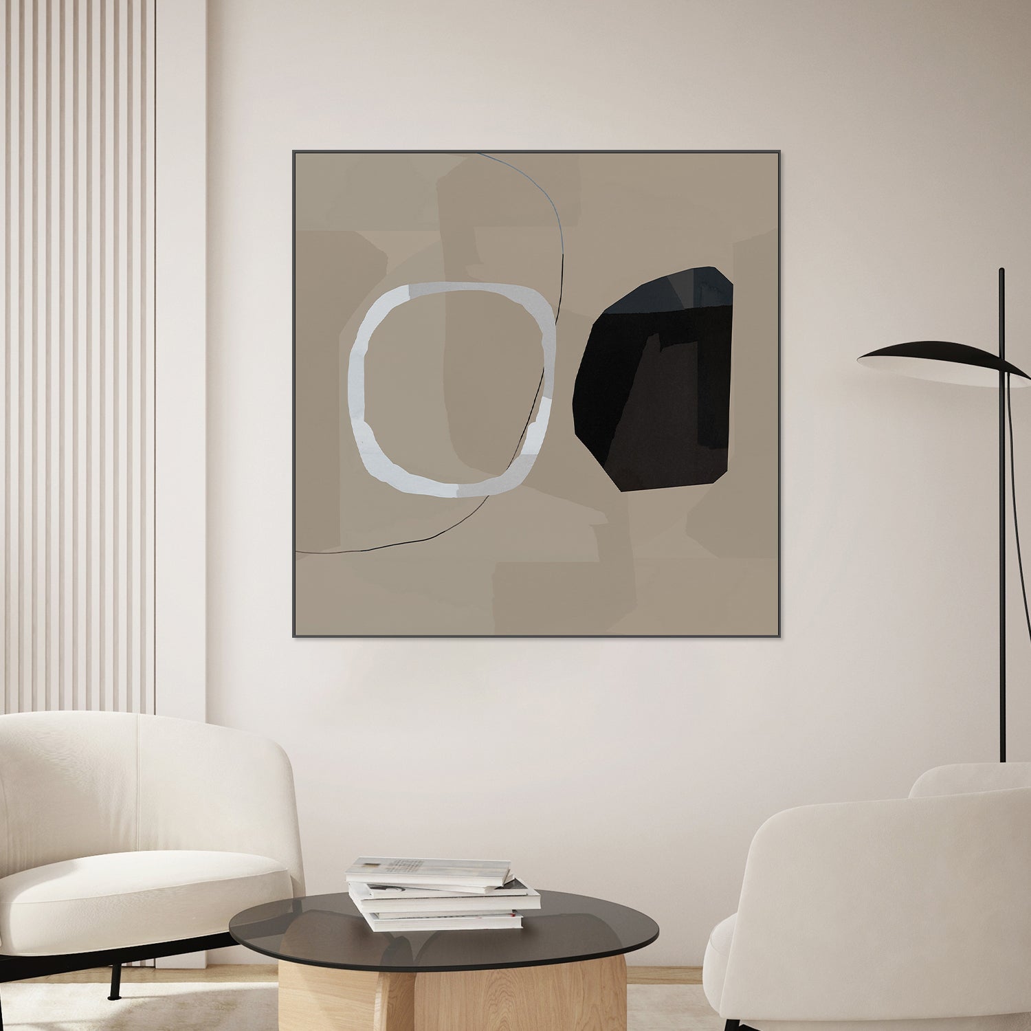 wall-art-print-canvas-poster-framed-Neutral Shapes Abstract, Style B-2