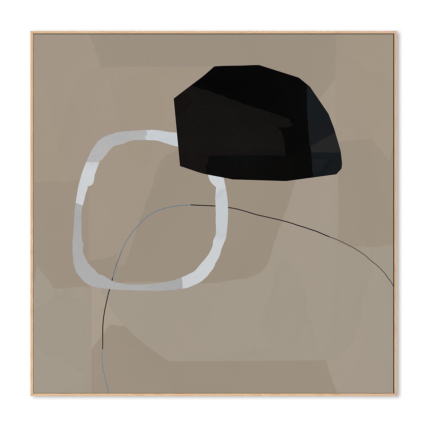 wall-art-print-canvas-poster-framed-Neutral Shapes Abstract, Style C-4