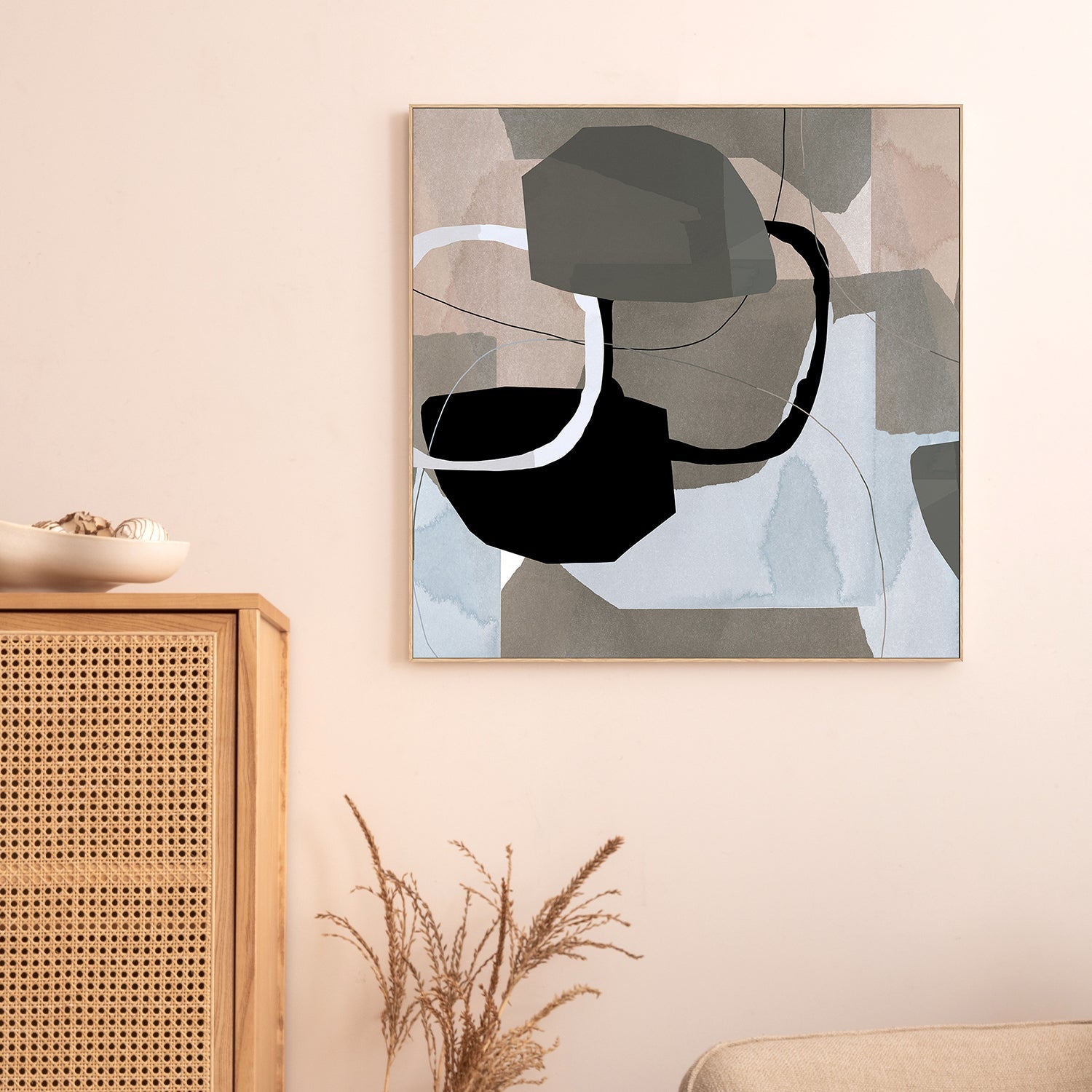 wall-art-print-canvas-poster-framed-Neutral Shapes Abstract, Style D-2