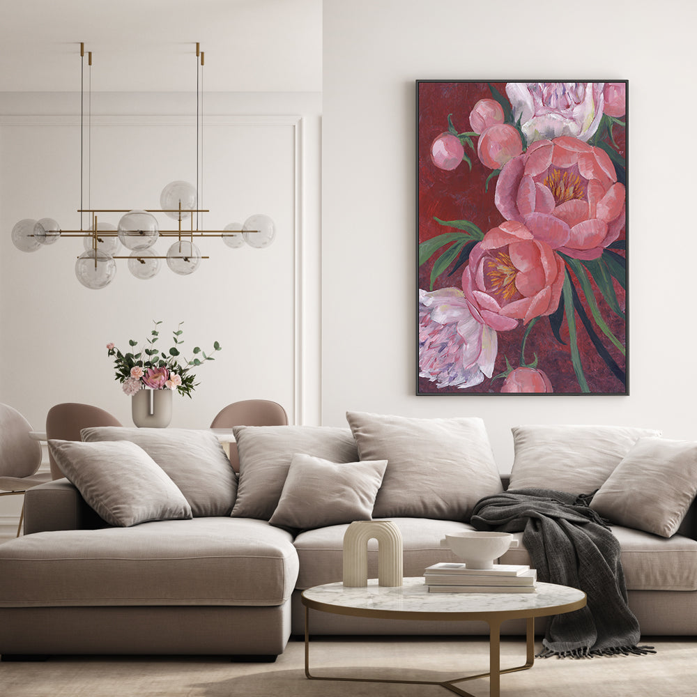 wall-art-print-canvas-poster-framed-Nevaeh Peonies-GIOIA-WALL-ART