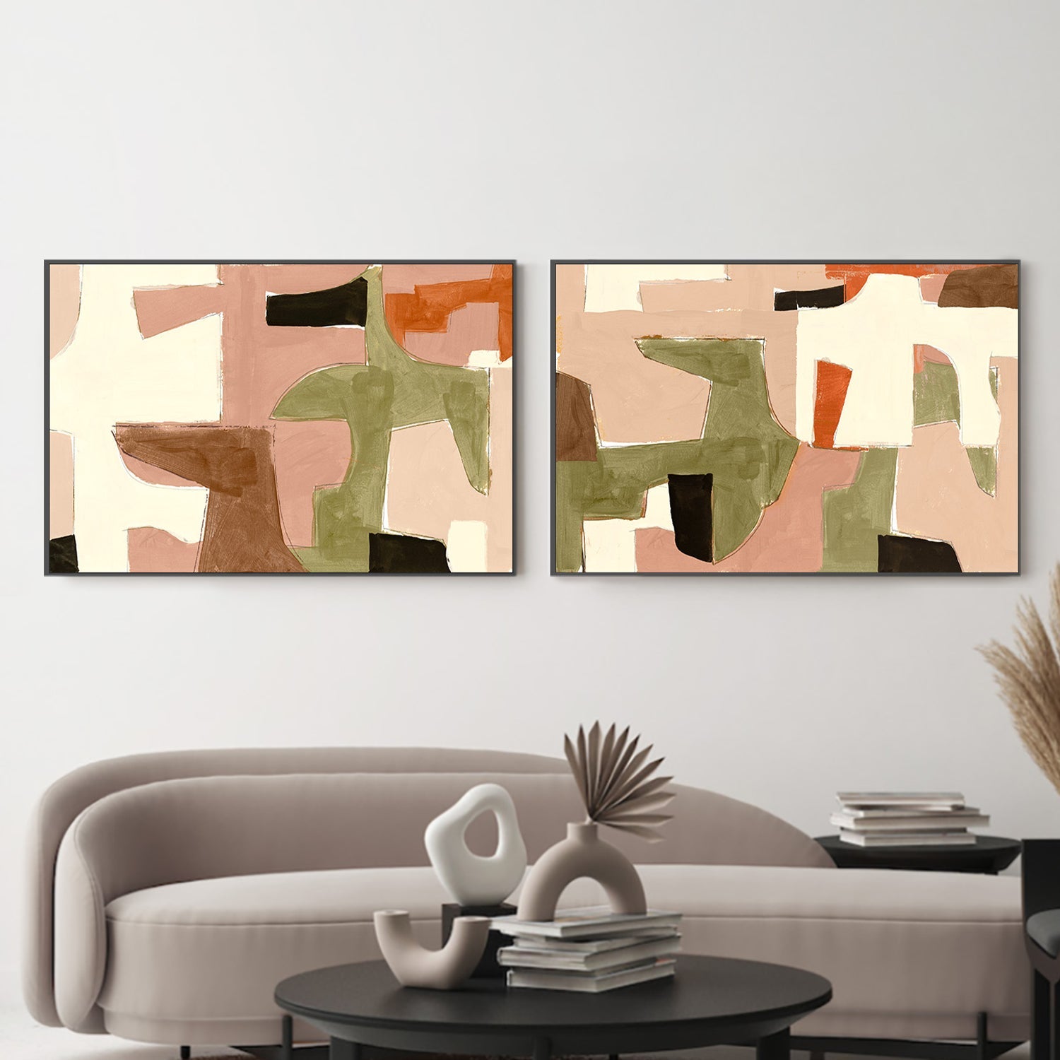 wall-art-print-canvas-poster-framed-New Jigsaw, Style A & B, Set Of 2 , By Cartissi-2