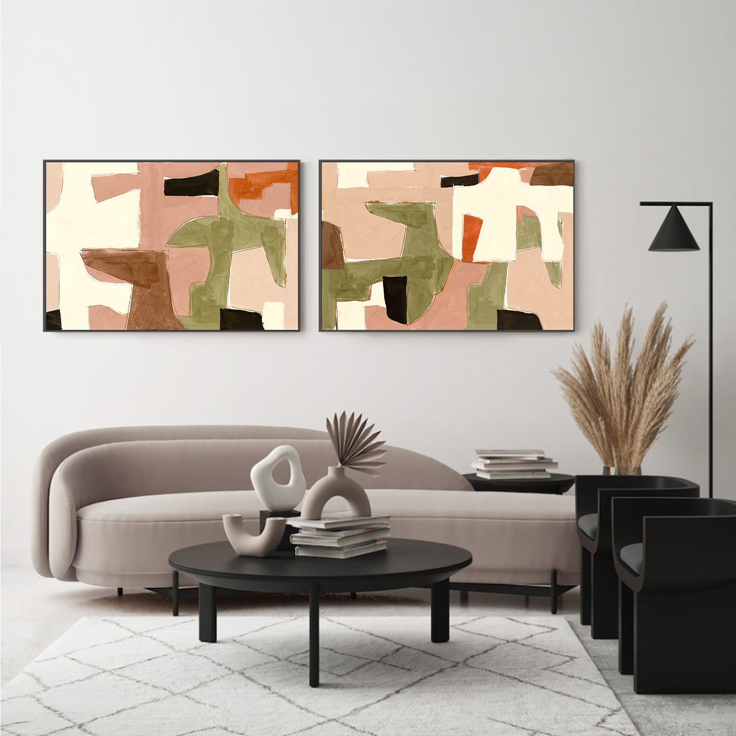 wall-art-print-canvas-poster-framed-New Jigsaw, Style A & B, Set Of 2 , By Cartissi-7