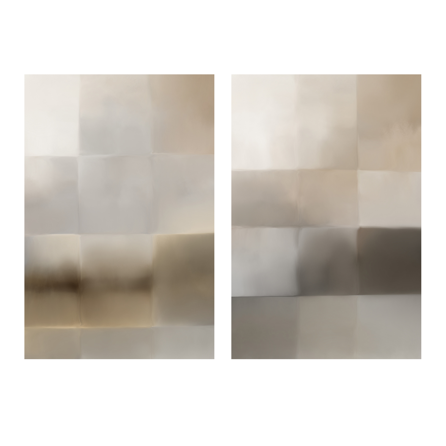 wall-art-print-canvas-poster-framed-Next Time, Neutral Abstract, Style A & B, Set Of 2 , By Karine Tonial Grimm-1