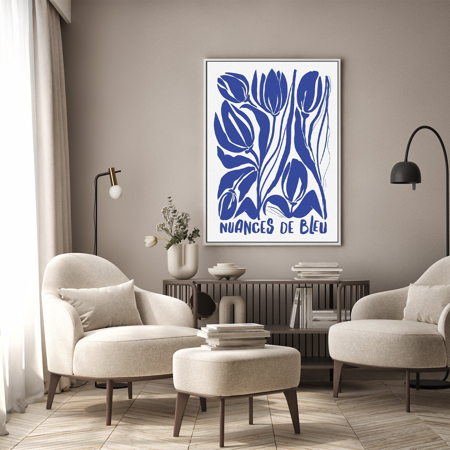 wall-art-print-canvas-poster-framed-Nuances De Bleu , By Andelle Art-7