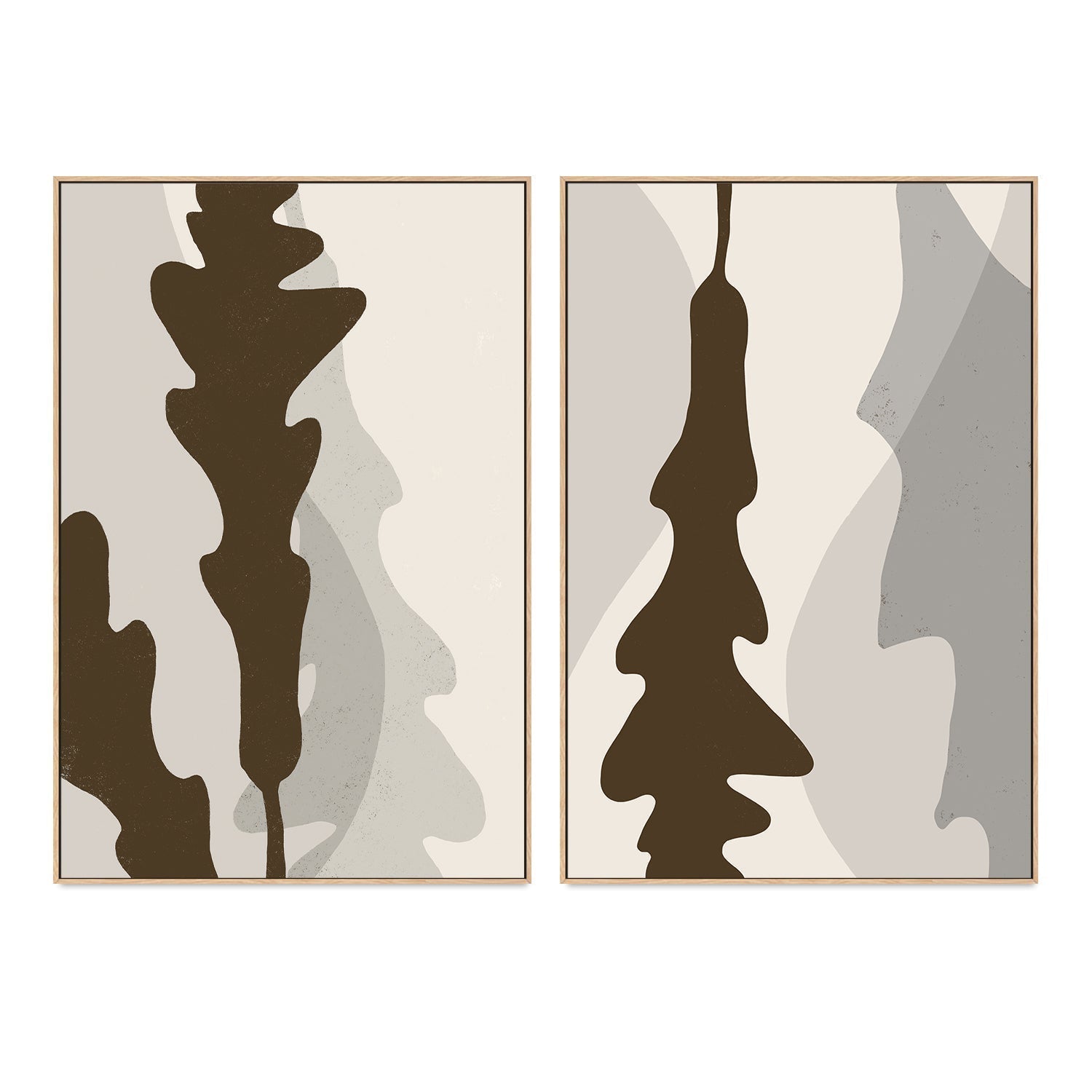 wall-art-print-canvas-poster-framed-Oak Leaf, Style A & C, Set Of 2 , By Danushka Abeygoda-GIOIA-WALL-ART