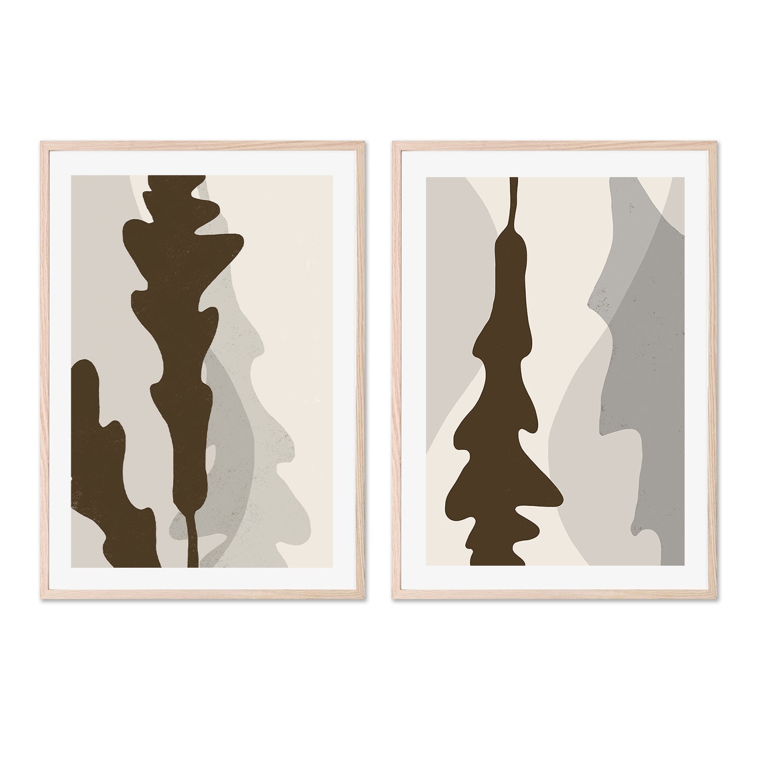 wall-art-print-canvas-poster-framed-Oak Leaf, Style A & C, Set Of 2 , By Danushka Abeygoda-GIOIA-WALL-ART