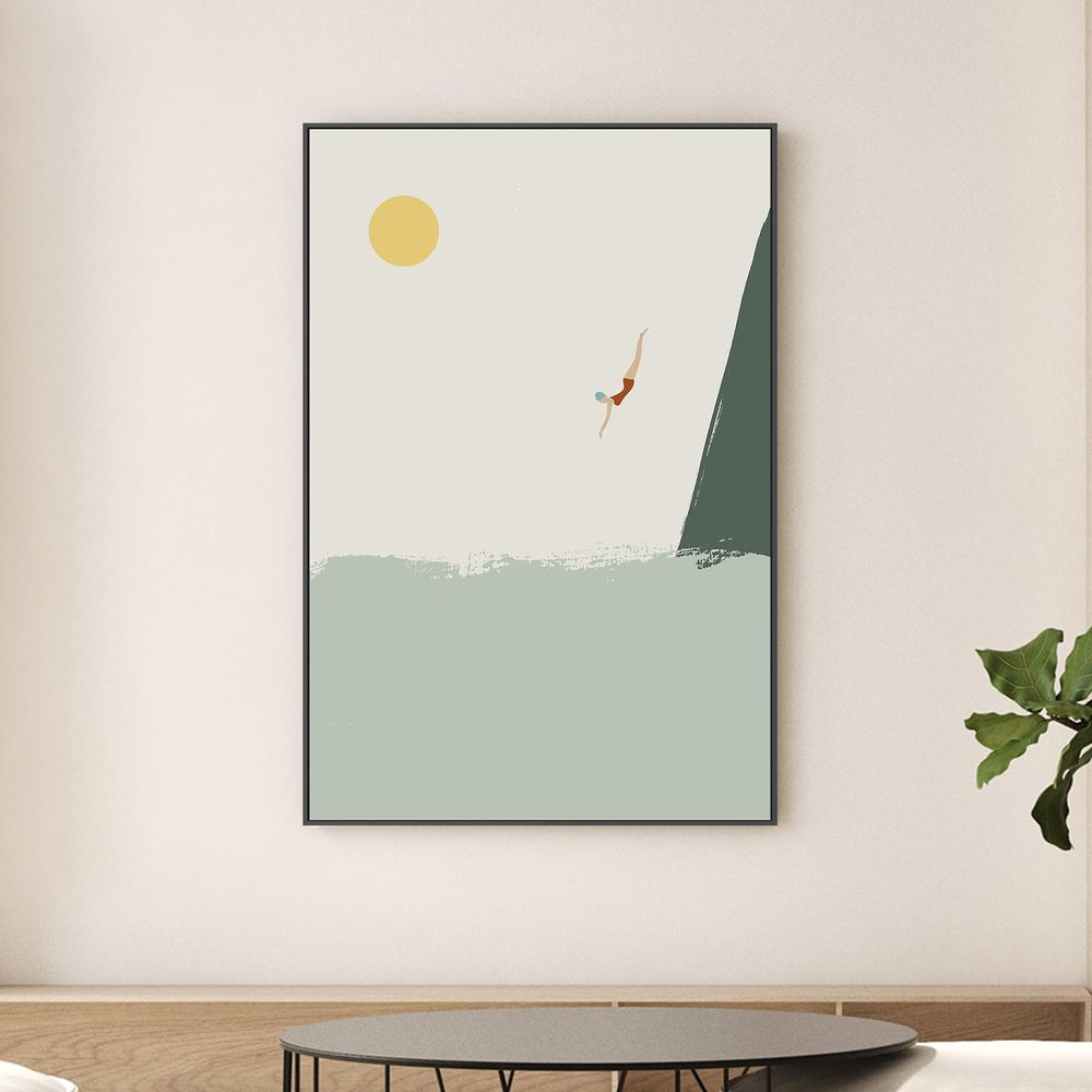 wall-art-print-canvas-poster-framed-Ocean Cliff Dive-2