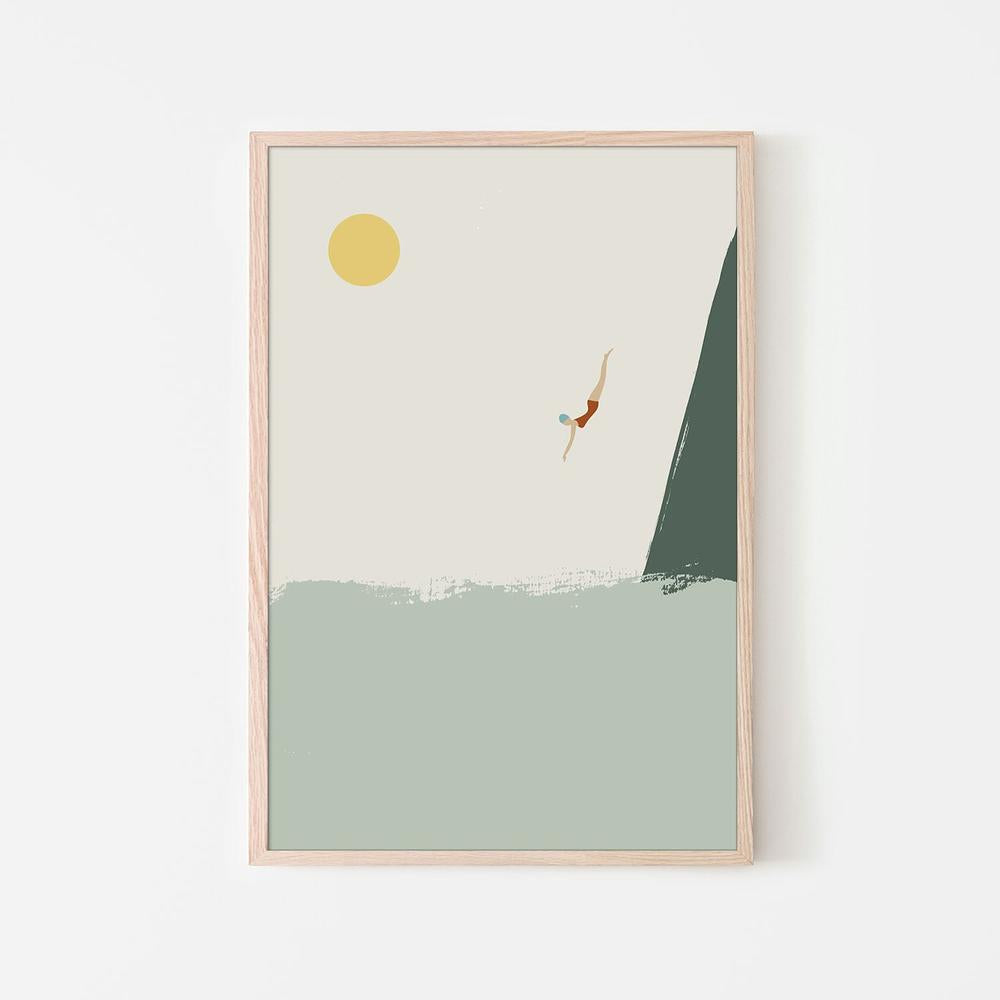 wall-art-print-canvas-poster-framed-Ocean Cliff Dive-6