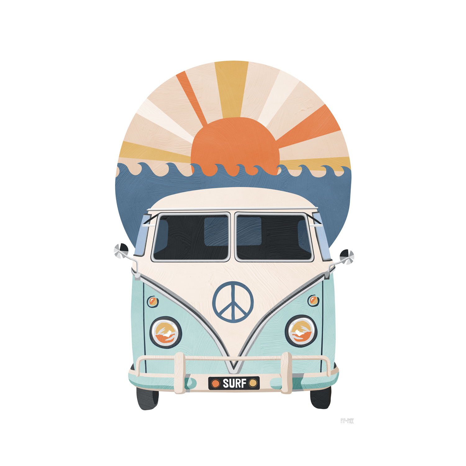 wall-art-print-canvas-poster-framed-Ocean Kombi Print , By Pip and Phee-1
