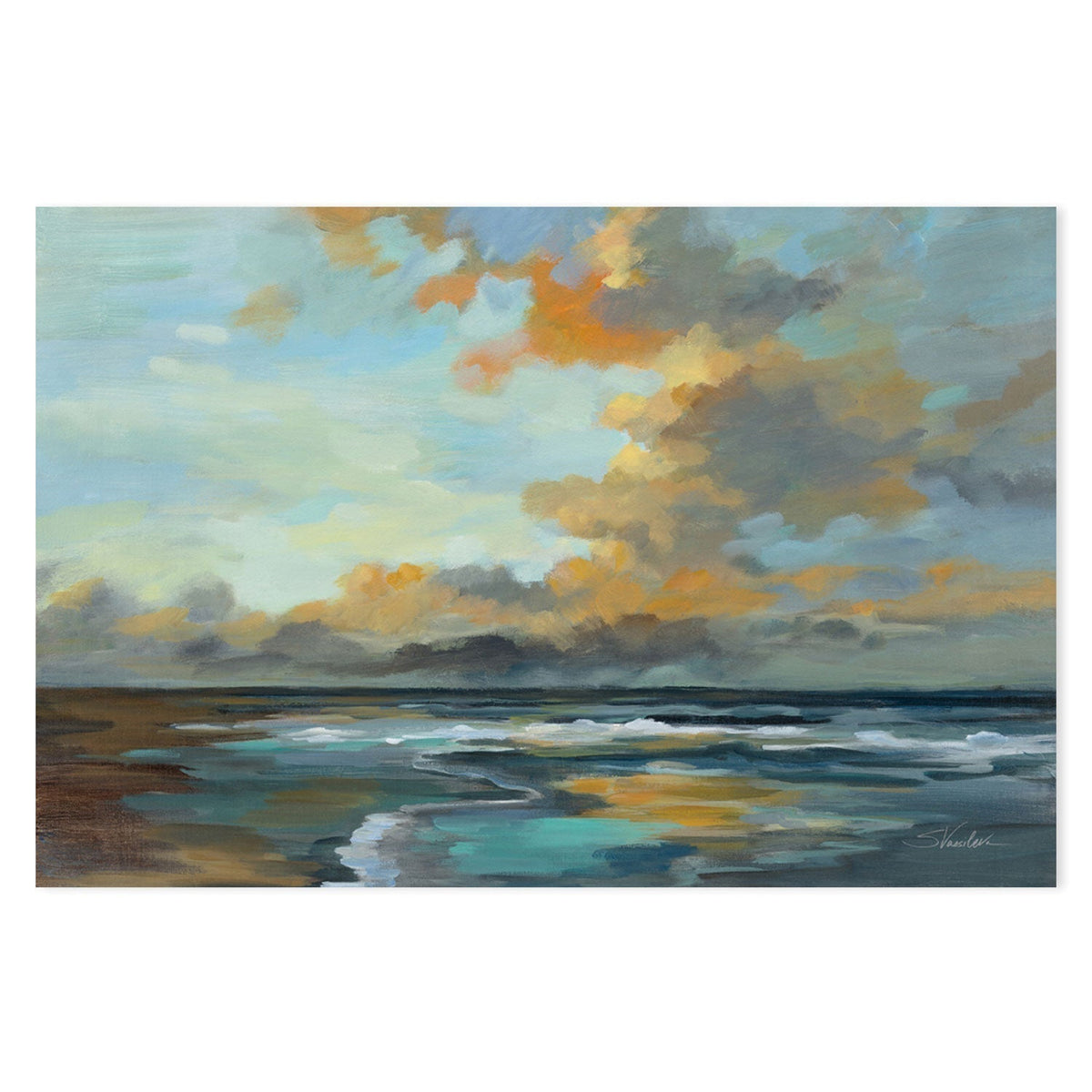 wall-art-print-canvas-poster-framed-Oceanside Sunset-by-Silvia Vassileva-Gioia Wall Art
