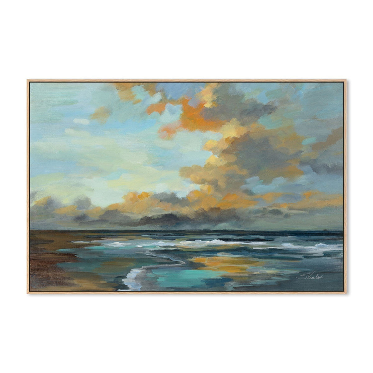wall-art-print-canvas-poster-framed-Oceanside Sunset-by-Silvia Vassileva-Gioia Wall Art