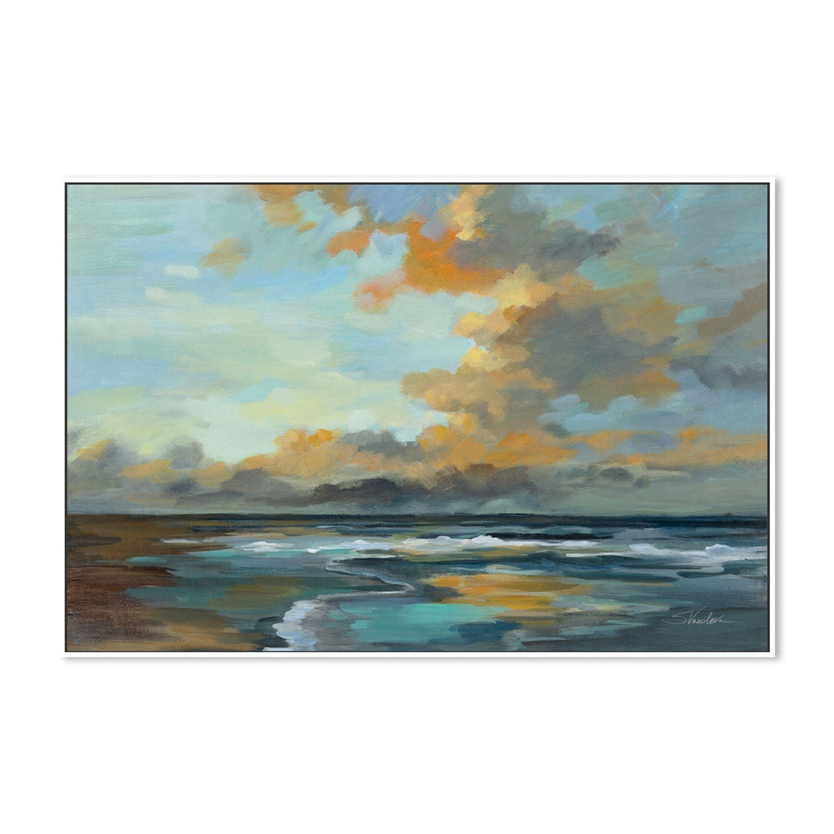 wall-art-print-canvas-poster-framed-Oceanside Sunset-by-Silvia Vassileva-Gioia Wall Art