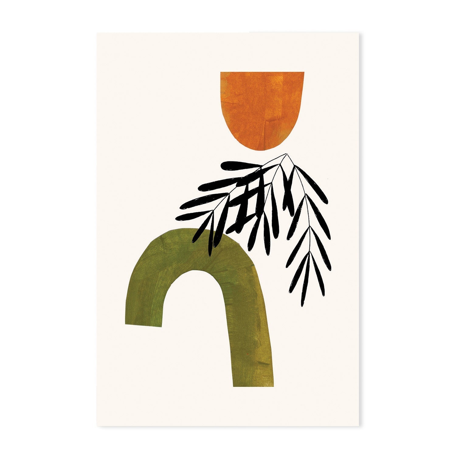 wall-art-print-canvas-poster-framed-Olive Abstract Garden, Set Of 2 , By Ejaaz Haniff-GIOIA-WALL-ART