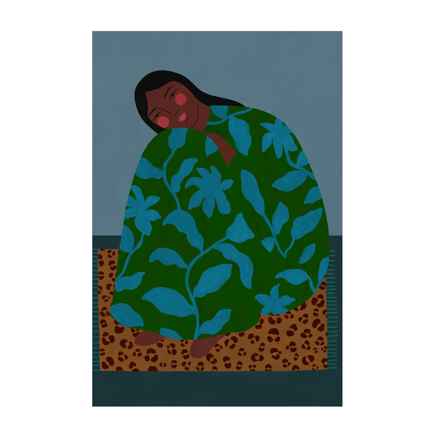 wall-art-print-canvas-poster-framed-On The Leopard Rug , By Constanza Goeppinger-1