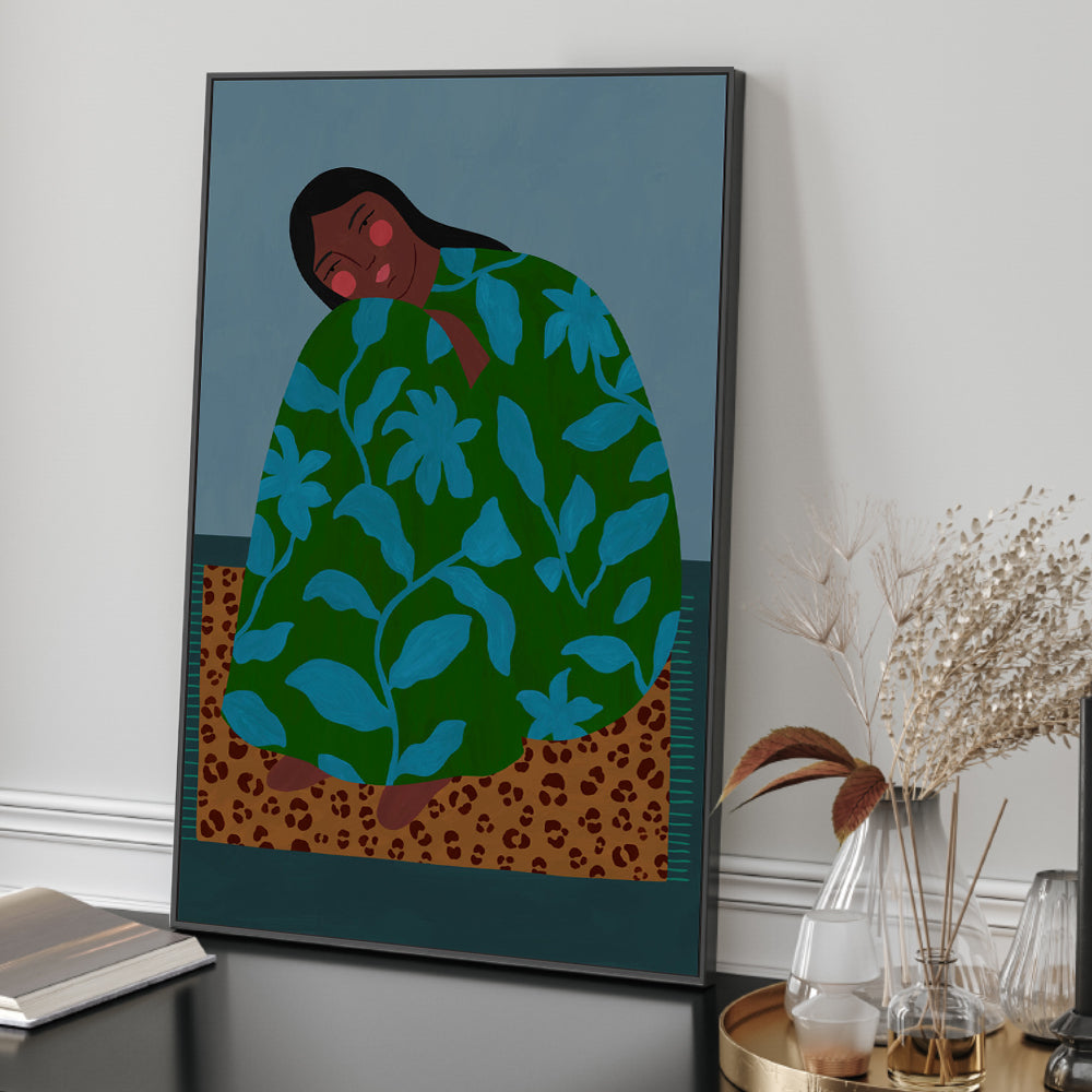 wall-art-print-canvas-poster-framed-On The Leopard Rug , By Constanza Goeppinger-2