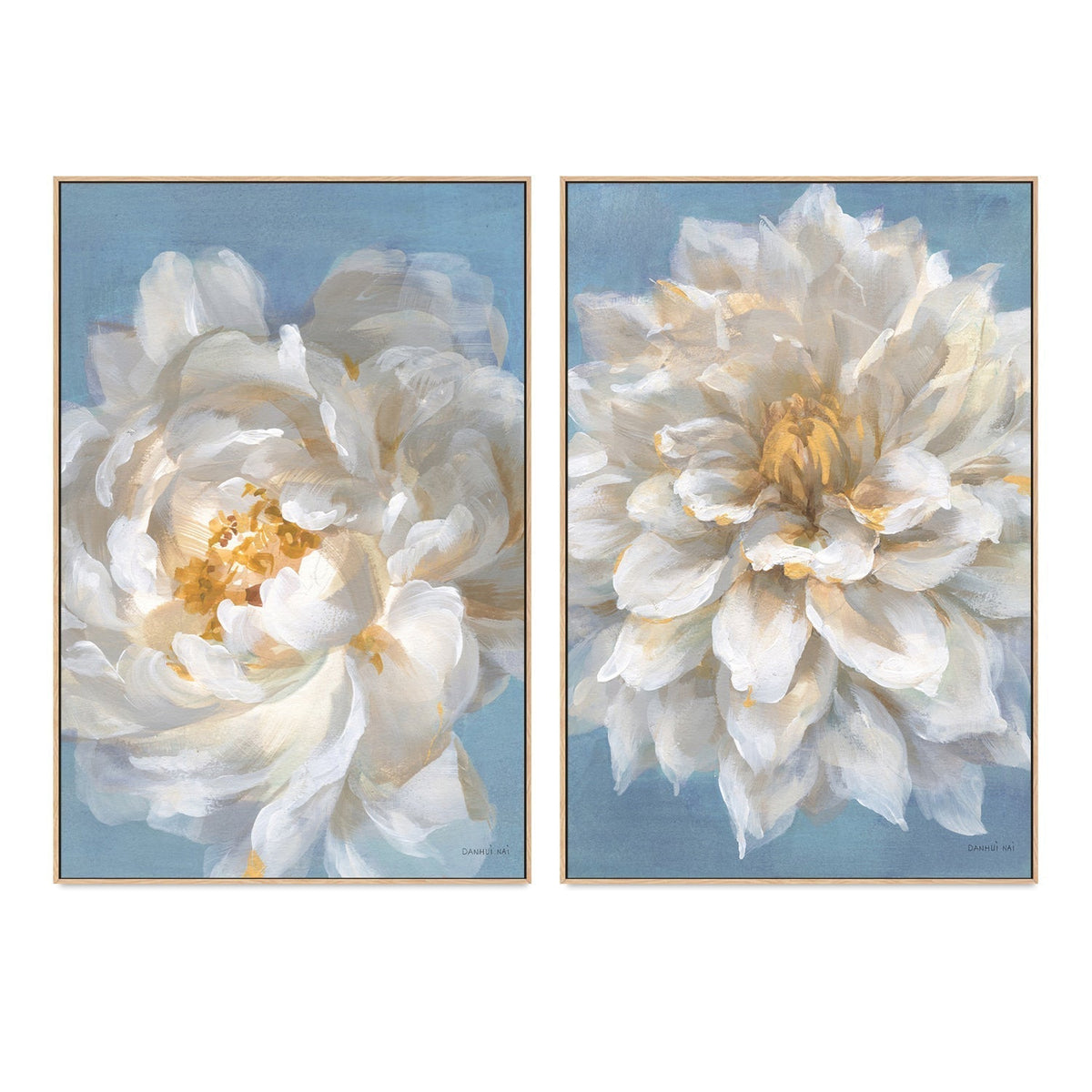 wall-art-print-canvas-poster-framed-Open Petals, Set of 2-by-Danhui Nai-Gioia Wall Art
