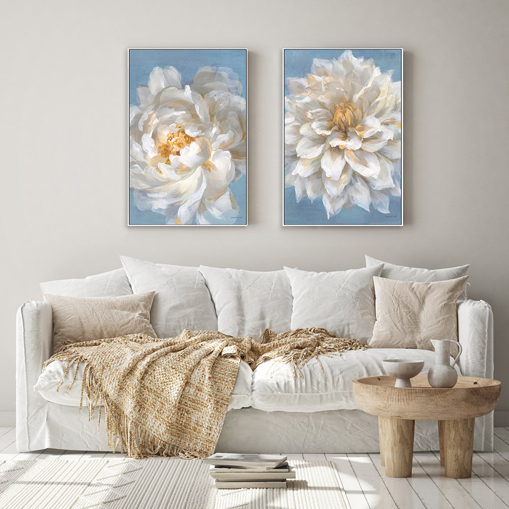 wall-art-print-canvas-poster-framed-Open Petals, Set of 2-by-Danhui Nai-Gioia Wall Art